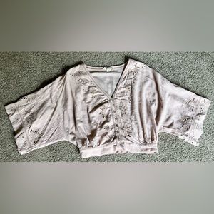 Blush pink boho crop top